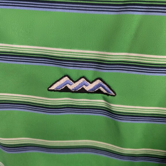 Mens Jack Nicklaus Green Blue Striped Golf Polo Shirt Polyester Short Sleeve XL - Picture 3 of 8